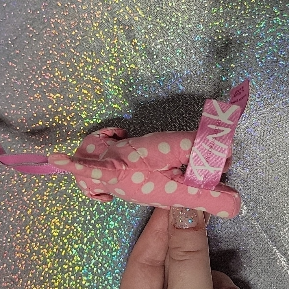 RARE HTF Pink Polka Dot Mini Dog Christmas Ornament Display Prop - Picture 4 of 8